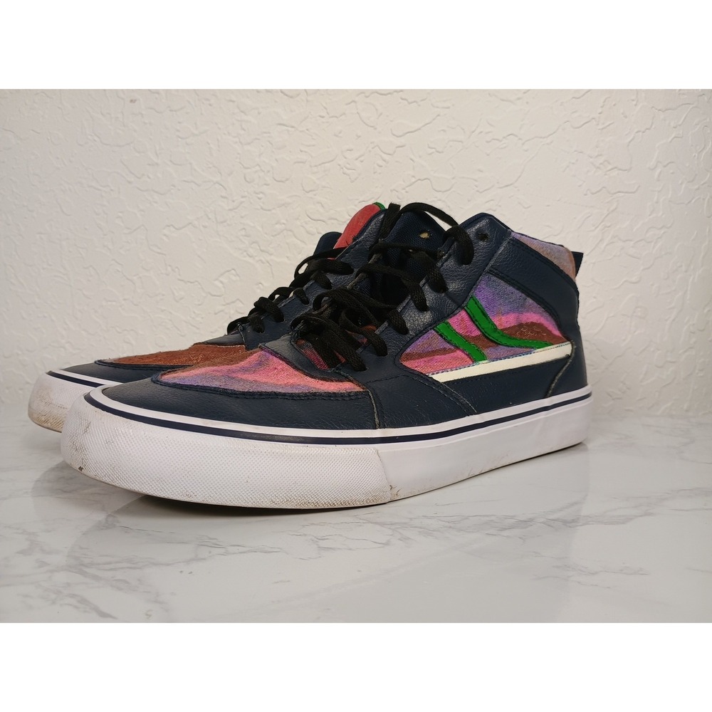 Airwalk Men's Mid Top Sneakers Size 10.5 Blue Multi-Color Abstract Pink Green...